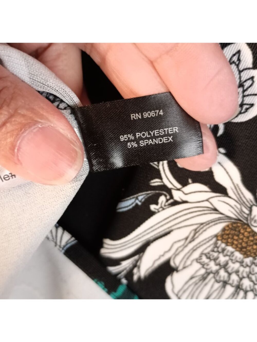 Boston Proper Off Shoulder Black Floral Blouse Long Sleeve Top M Stretch - Picture 4 of 10